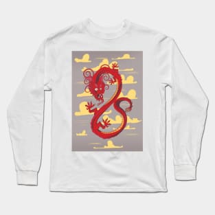 Traditional China red Dragon Long Sleeve T-Shirt